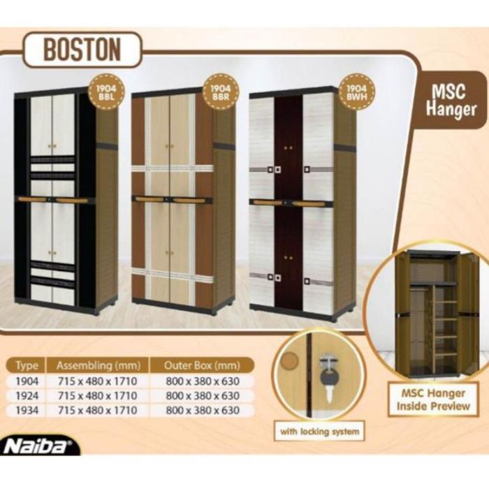 LEMARI PAKAIAN PLASTIK GANTUNG RAK KACA KUNCI NAIBA 1904 MSC HANGER