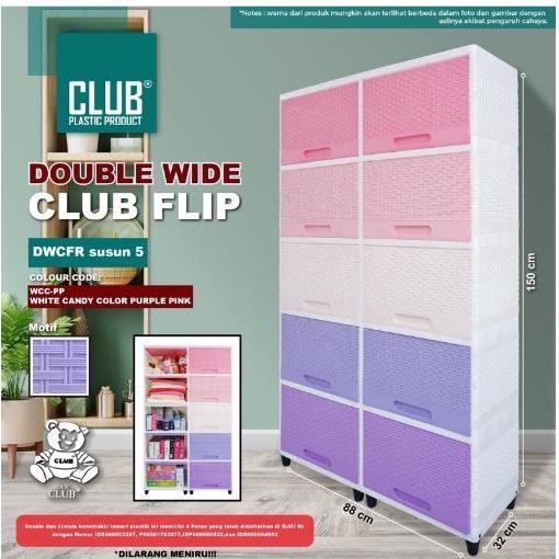 Lemari Double Wide CLUB FLIP 5 Susun/ Lemari CLUB DWCF 5 Susun
