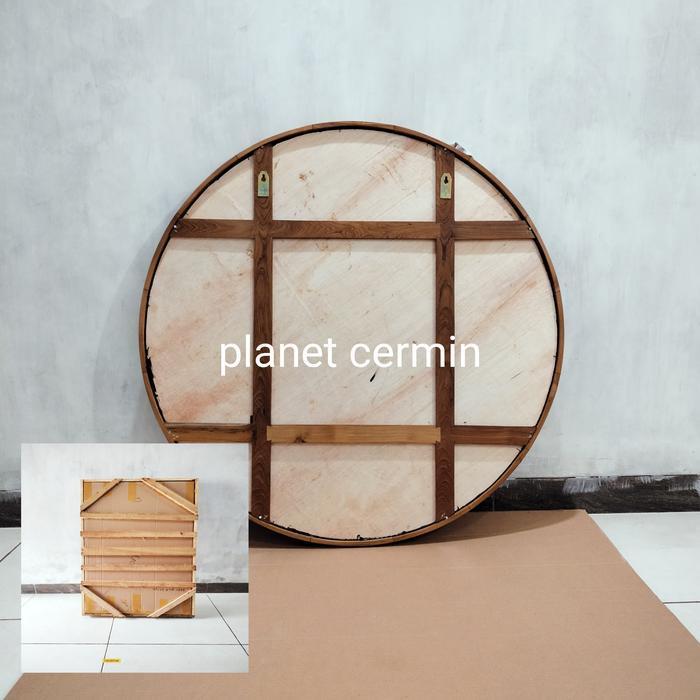 CERMIN BULAT JATI 100 CM / CERMIN BULAT BESAR / KACA BUNDAR BESAR