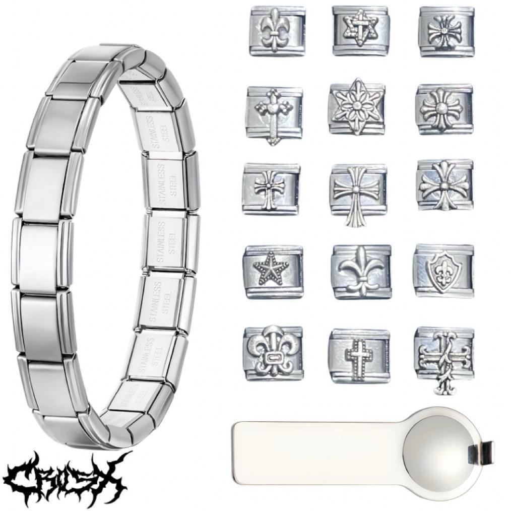 ORIGINAL ITALIAN CHARM BRACELET / GELANG RANTAI JAM TANGAN SILVER VINTAGE CHAIN BRACELET DHT CHARM B