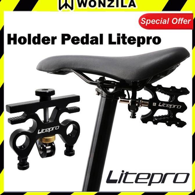 Ready Litepro Holder Pedal QR Buckle Bracket Tempat Pedal Seli Hitam