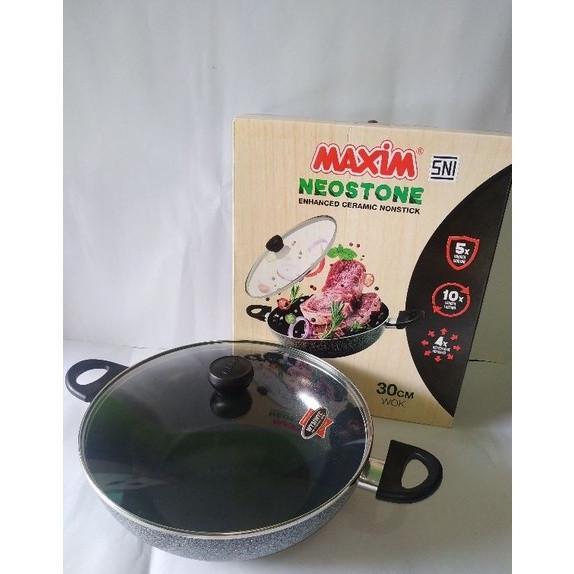 FREE ONGKIR WAJAN MAXIM NEOSTONE WOK / WAJAN KERAMIK 30CM