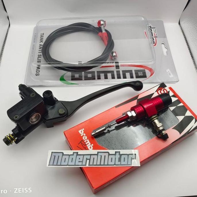 Paket Kopling Hidrolik Universal Master Rem kiri+Stut kopling+Selang Domino 130cm