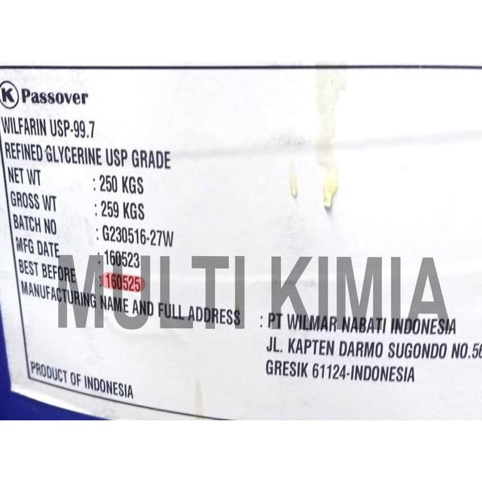 Tabbit- Gliserin -Vegetable Glycerine - Usp Grade Merk Wilmar 5 Kg