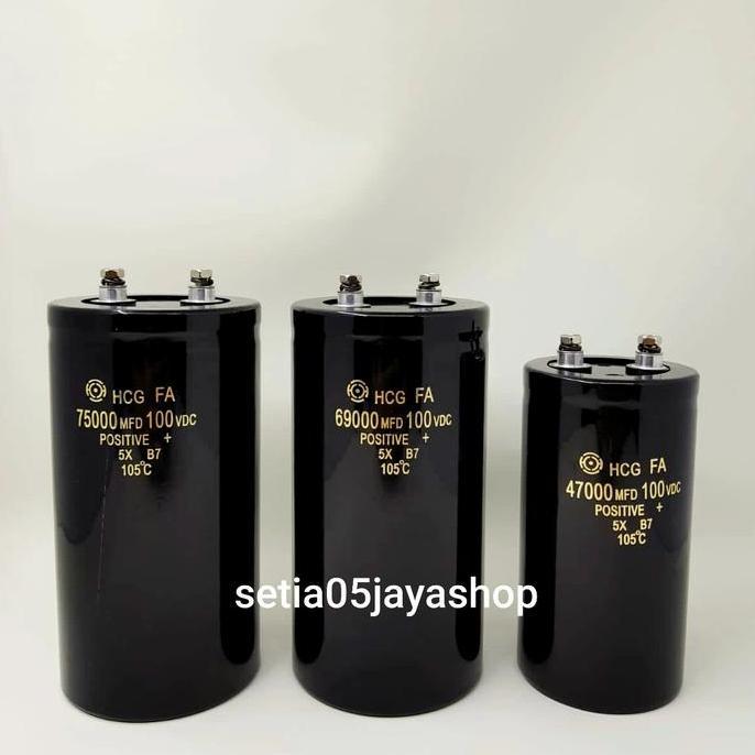 Basercell - Capasitor Kapasitor Elco Elko 47000Uf 69000Uf 75000Uf 100V Hcg Origina