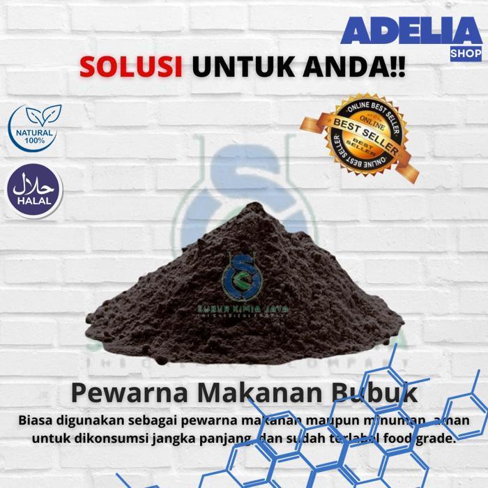 PEWARNA MAKANAN BUBUK DARK BLACK HITAM ( 100 GRAM ) - ADELIA SHOP