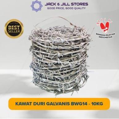 KAWAT DURI PAGAR GALVANIS BWG 14 - PANJANG 90AN METER