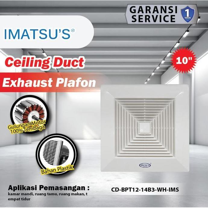 BONUS - Exhaust Fan Plafon 10 Inch Hemat Listrik Hexos Plafon Exhaust CKE