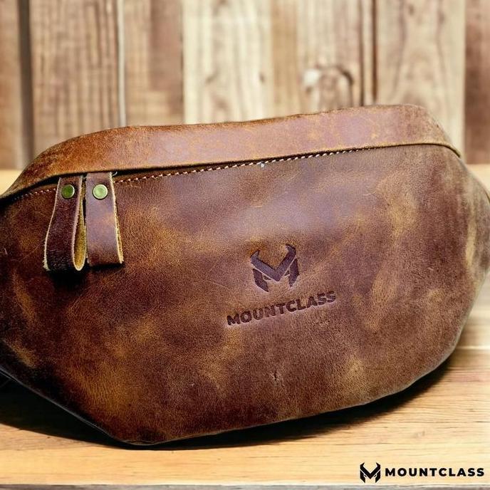 Gabrim- (Mountclass) Tas Selempang Pinggang Waistbag Kulit Asli Pria Cowok Waist Bag Weistbag Pria K