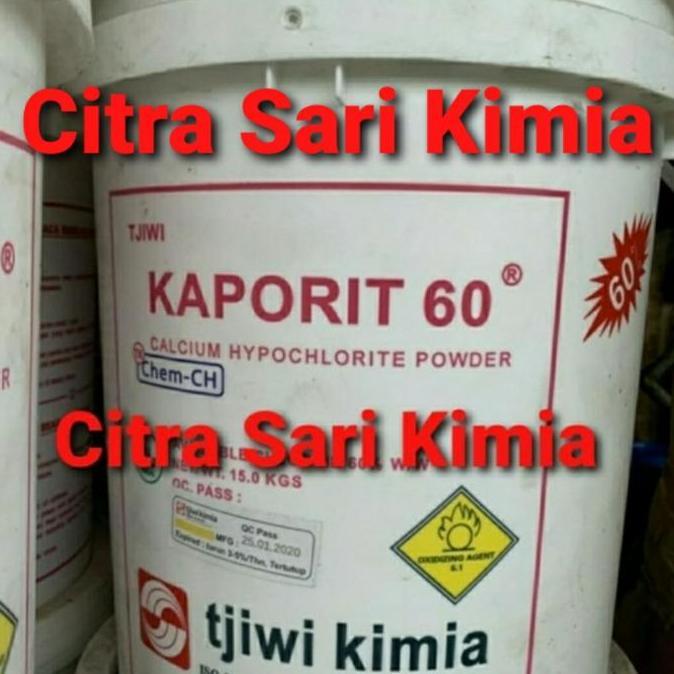 BEBAS ONGKIR - Kaporit Bubuk / Kaporit Powder Tjiwi Kimia 60% 1 Pail 15 kg