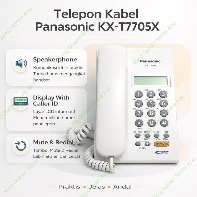 TERBARU - Telepon Kabel Panasonic KX-T7705 Telepon Panasonic KX-T7705X Telpon Rumah Lcd