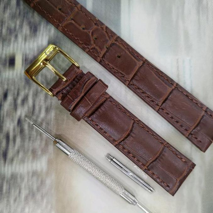 Tali jam tangan Kulit Alexandre Christie buckle Rosgold