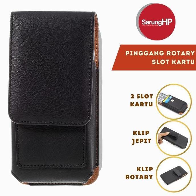 Gabrim- Sarung Dompet Tas Tempat Hp Pinggang Kulit Penjepit Rotary 6 Inch