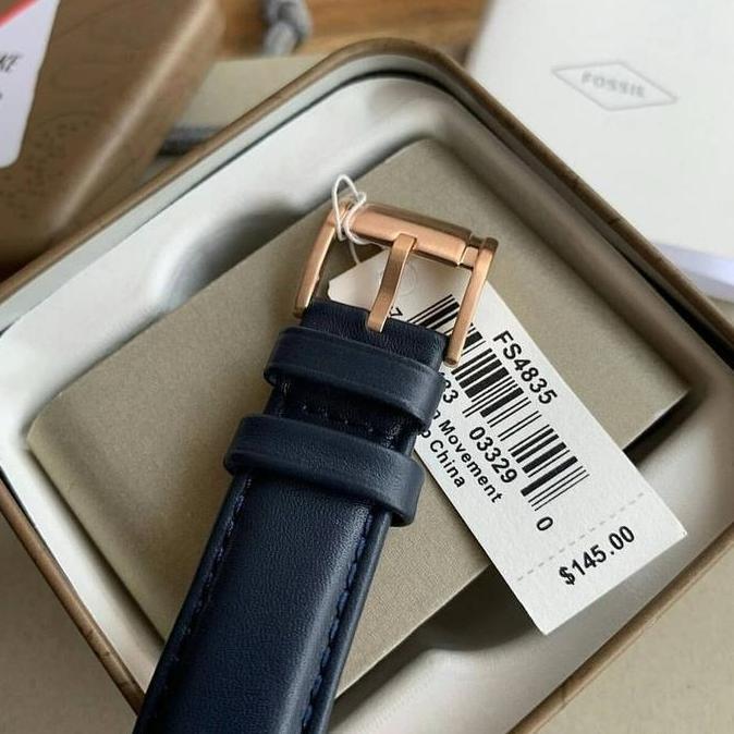 Jam Tangan Pria Original FS4835 FS 4835 Grant Chronograph Leather Blue Dial