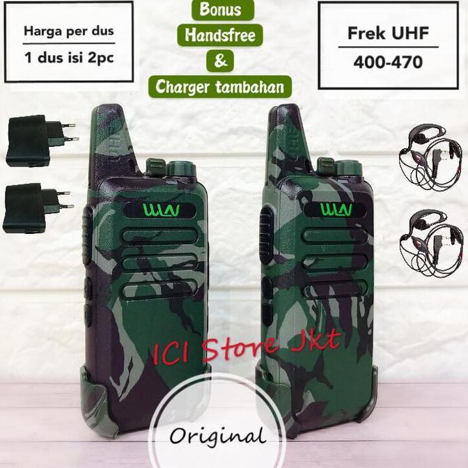 HOT DEAL - Radio HT Wlan loreng hijau army / HT Wln loreng hijau army isi 2 pc