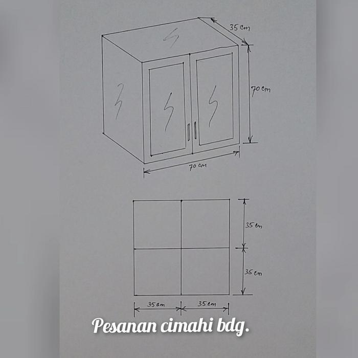 LEMARI GANTUNG 2 PINTU/LEMARI GANTUNG CUSTOM/LEMARI DAPUR ATAS.