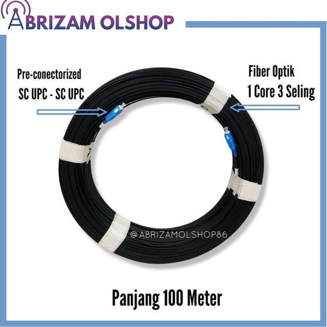 TERMURAH - KABEL FIBER OPTIK 100 METER SC UPC - SC UPC PRECON 100M