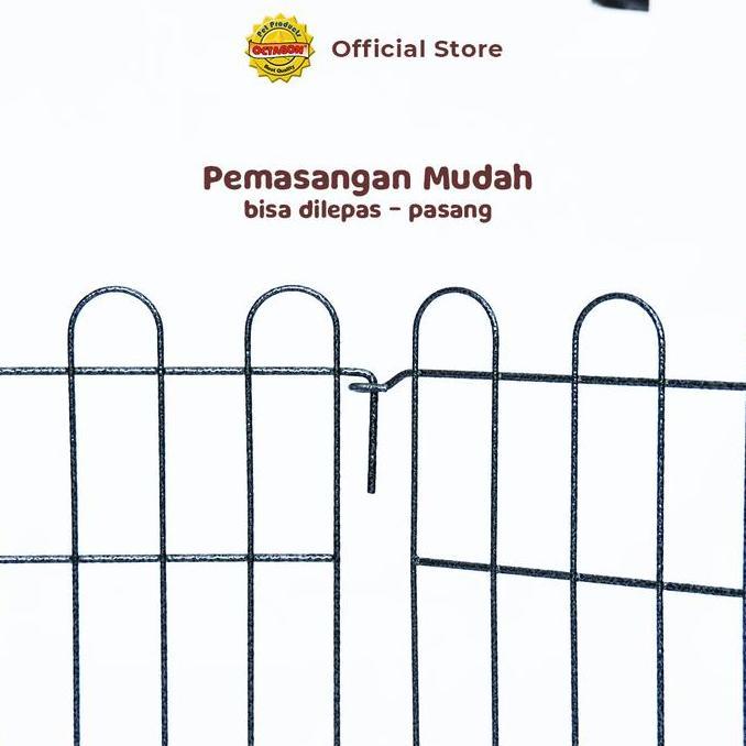 Murah Kandang Octagon - Kandang Pagar Besi Ukuran 90X60Cm Isi 12Pc | Kandang Pagar Anjing