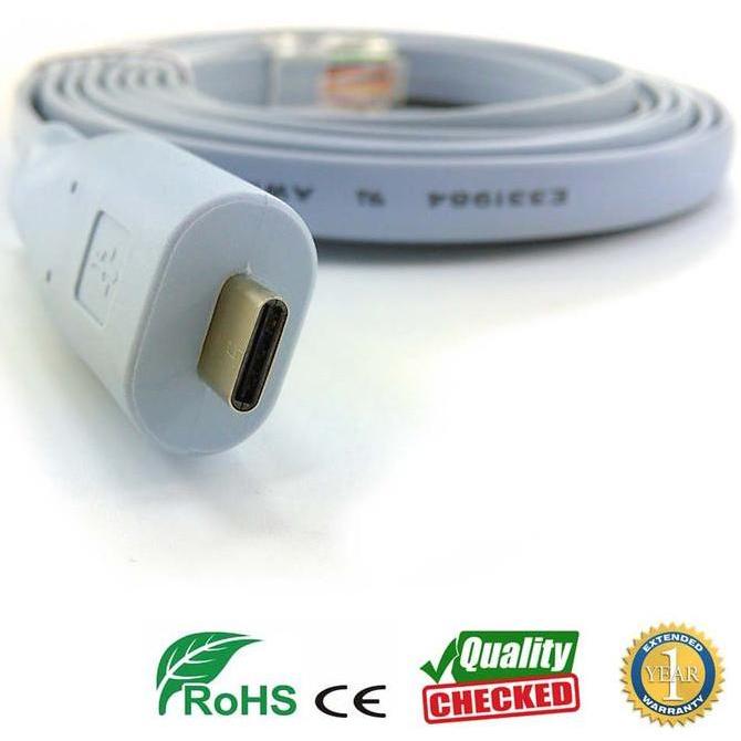 TERMURAH - FTDI Type C USB RS232 to RJ45 Console Cable Cisco Fortinet Macbook Mac