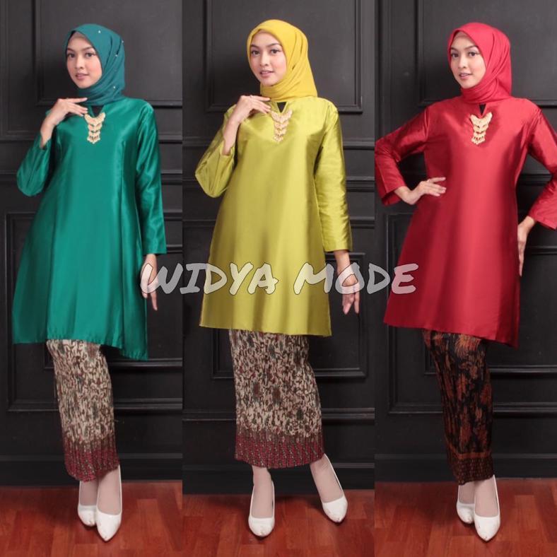 PRODUK TERBARU Stelan Polos Baju Kurung Taffeta / Baju Kurung Melayu / Atasan Baju Kurung Iriana / B