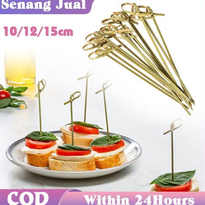 WHESTLI Bambu 100% Tusuk Buah Bambu / Tusukan Cocktail / Tusuk Bambu Cocktail / Tusuk Sate Buah 100 