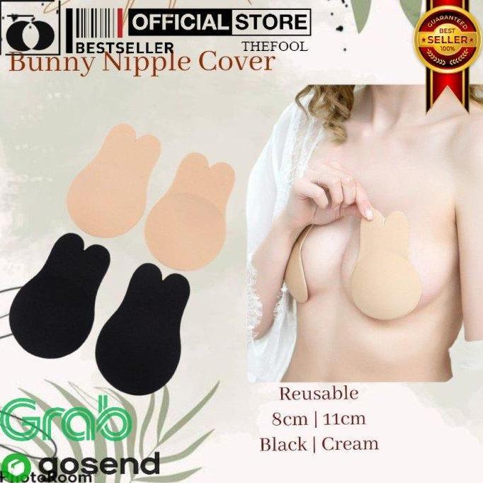 LAZMUHI Rabbit Push Up FreeBra Nipple Cover Nipple Pad Seamless Silikon TF ID