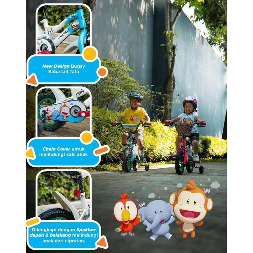 Bikes Wimcycle Bmx Bugsy [12 Inch] Sepeda Anak Keranjang Dengan Roda Bantu