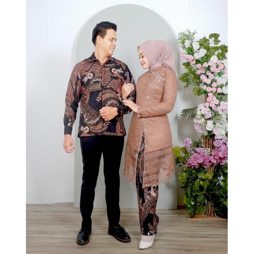 {Zona Kebaya} Satu Set Kebaya Janggan Couple Suami Istri Kebaya Seragam Keluarga Kebaya Modern Pasan