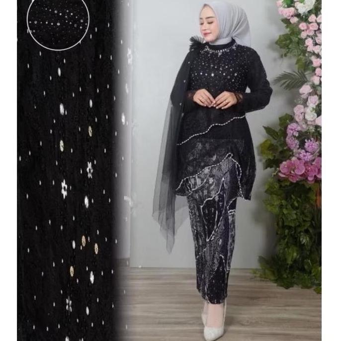 COD - Rumah Kebaya Setelan Kebaya Brukat Modern / Kebaya Selena Payet Coksu / Set Kebaya Brokat Rok 