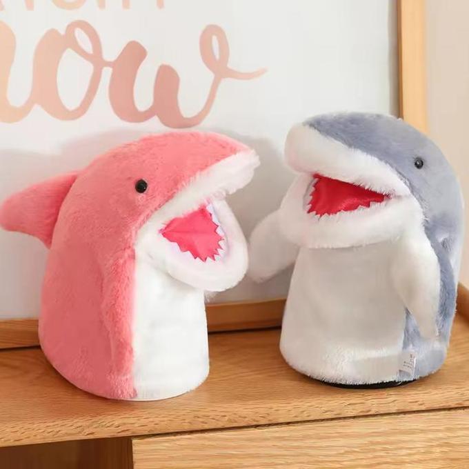 Boneka Hiu Pink Dan Biru, Boneka Tangan Hiu Pasangan Lucu, Boneka Tangan Pertunjukan Dongeng Sebelum