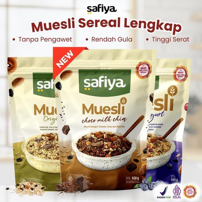 Safiya Muesli 1 Kg Oatmeal Dried Fruit Sereal Lengkap Premium