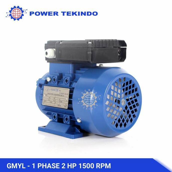 FAMOZE PRO DINAMO 1 PHASE 2 HP 1400 RPM ELEKTRO MOTOR GMYL 2 PK 1,5 KW 220V LISTRIK RUMAHAN DINAMO P