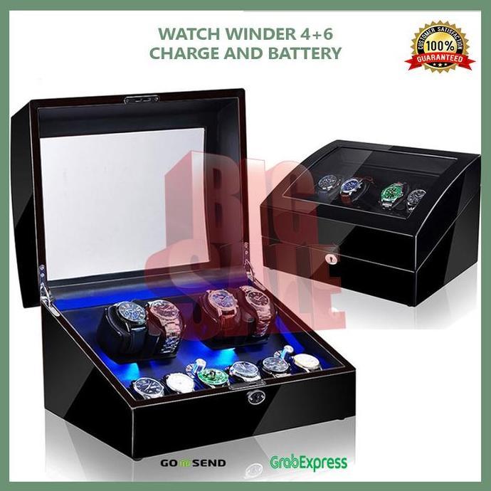 Watch Winder Pemutar Jam Tangan Otomatis 4+6 Slot Japan Motor Warranty