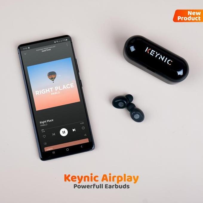 Keynic AIRPLAY Powerfull Earbuds bluetooth with mini Power Bank