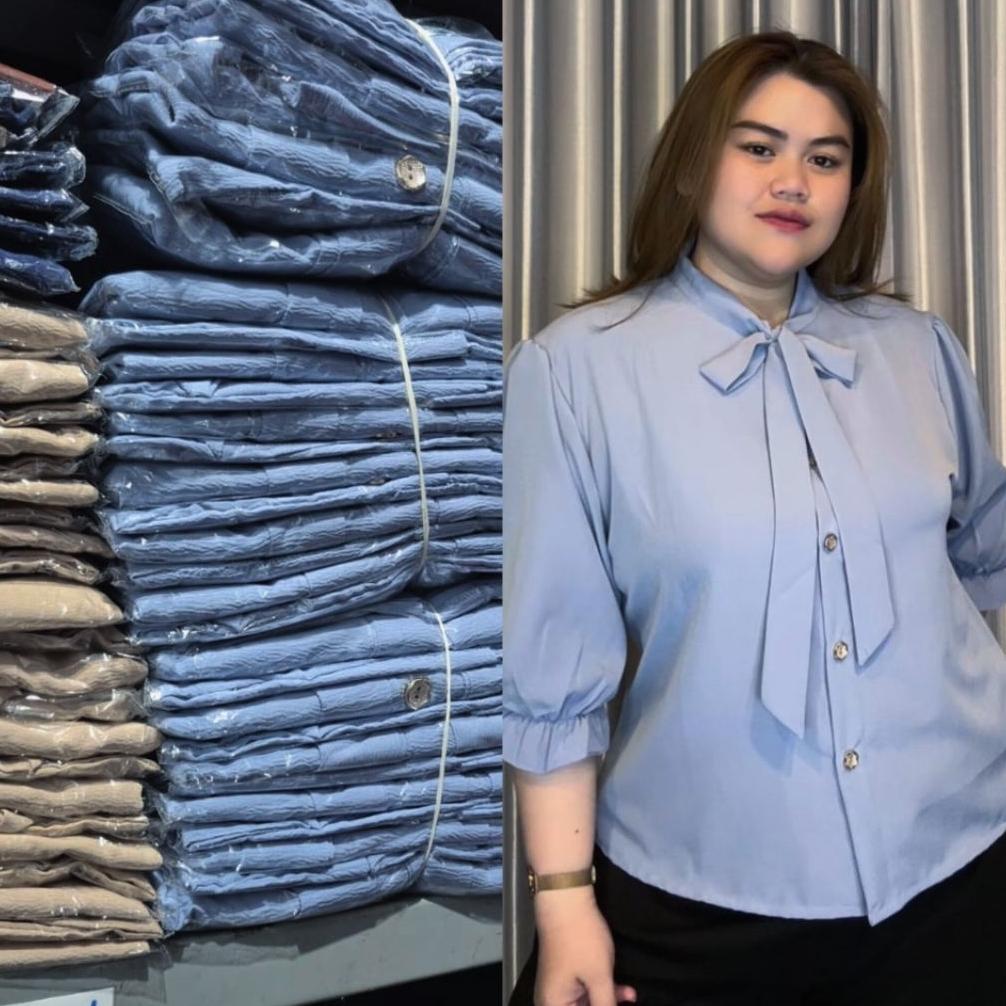 Bigsize Xtoxplus | Blus Ribbon Jumbo Wanita Ld 140cm