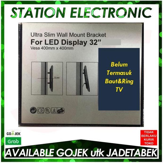 CUCI GUDANG - Ultra Slim Wall Mount Bracket 32 Inch - Bracket TV Slim 32"