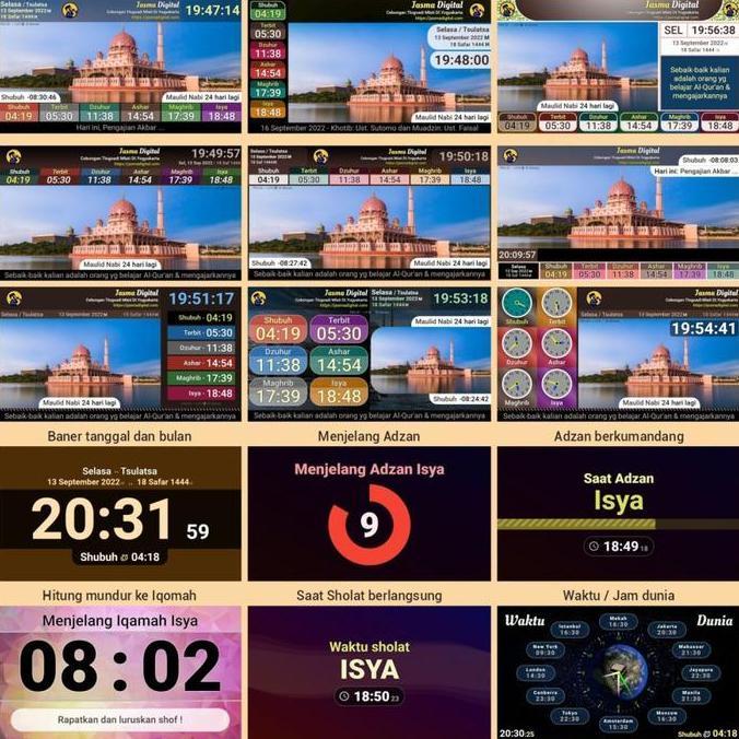 Papan informasi masjid - Jam sholat digital TV - Jasma masjid digital
