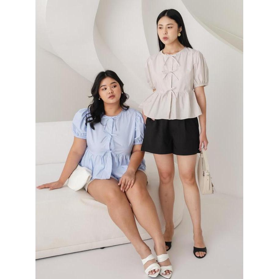 Ms Daisy Charlotte Coquette blouse Pita Tali Blouse Lengan Balon dengan Ukuran Small Medium Plus siz