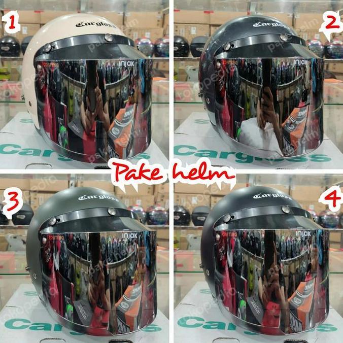 NEW HELM CARGLOSS RETRO HELM BOGO + KACA BOGO HELM CARGLOS ORIGINAL CFM