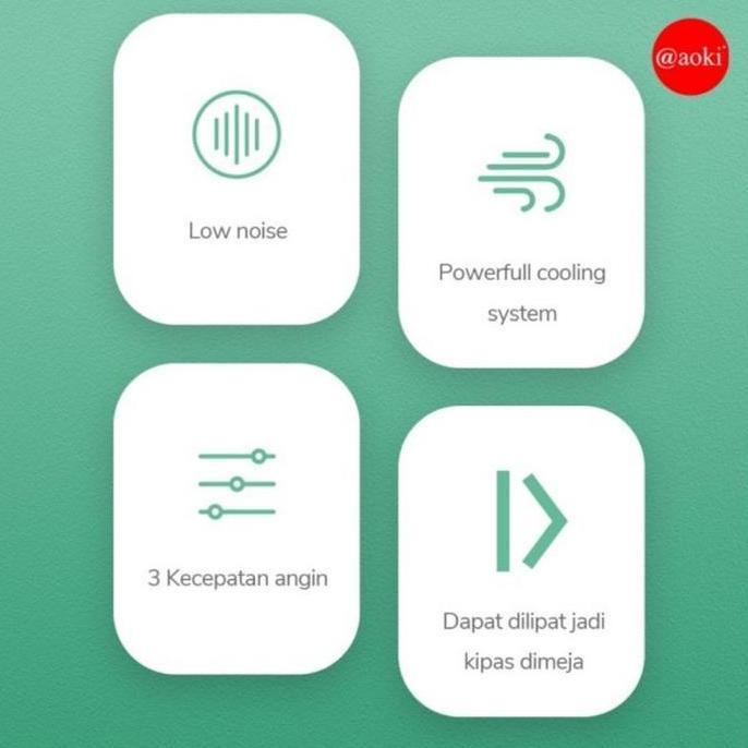 Aoki Mini Fan Portable USB Charge / Kipas Angin Genggam + Lipat