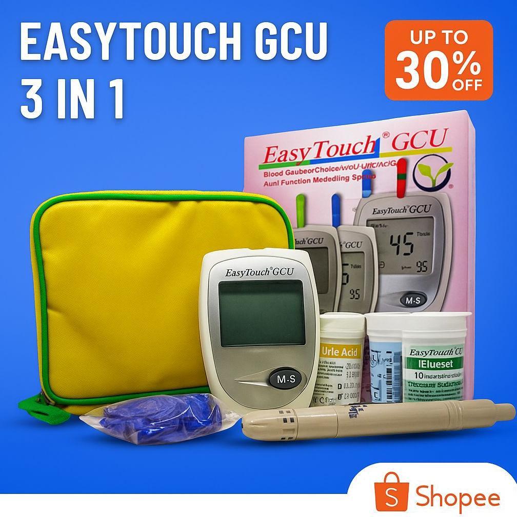 READY EasyTouch gcu / Alat cek darah 3in1 / Easy touch GCU / alat cek gula darah 3in1