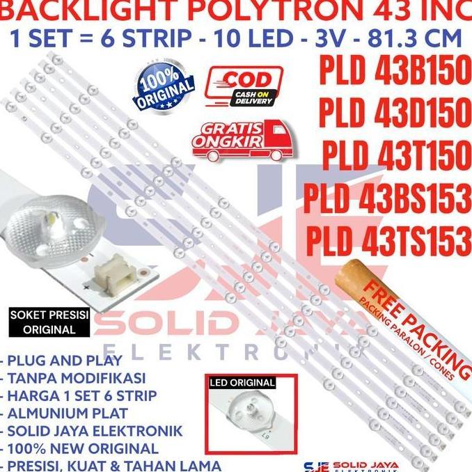 PROMO TERBATAS - BACKLIGHT LED POLYTRON 43 IN PLD43BS153 PLD43TS153 43B150 LAMPU BL 10K