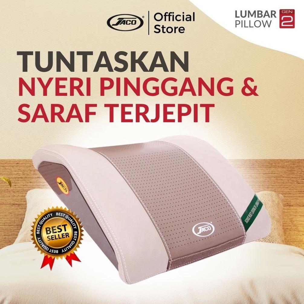 READY Jaco Lumbar Pillow Alat Terapi Nyeri Sakit Pinggang Tulang Belakang Saraf Terjepit Syaraf Keje