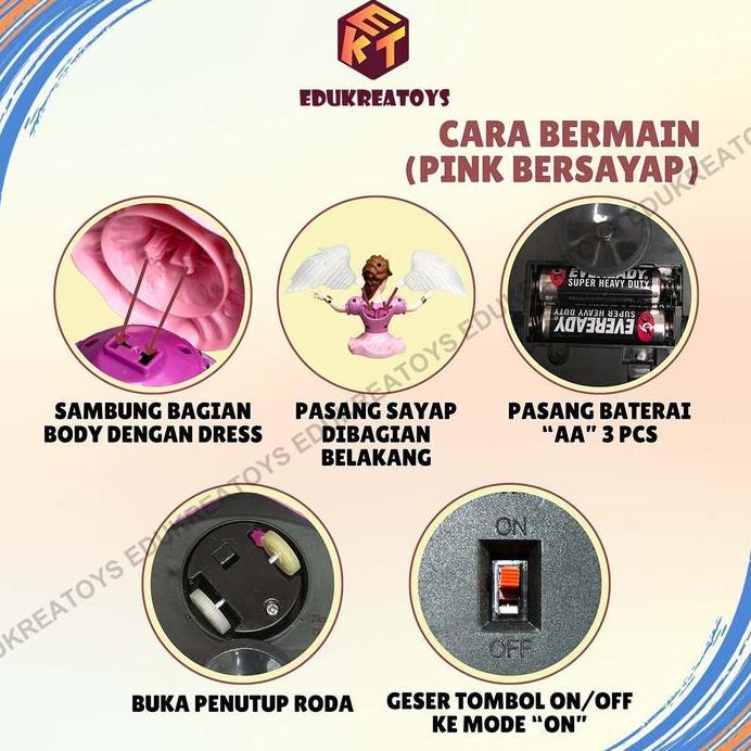 Mainan Anak Boneka Baterai Dancing Angel Girls Musik dan Lampu