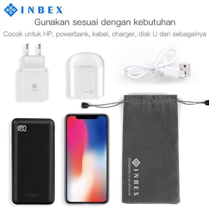 INBEX Earphone Cable Storage Bag Handphone Accessories Bag 10*20cm