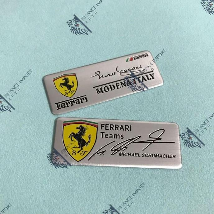 Emblem Alumunium Ferrari By Michael Schumacher Sticker Plat Ferrari