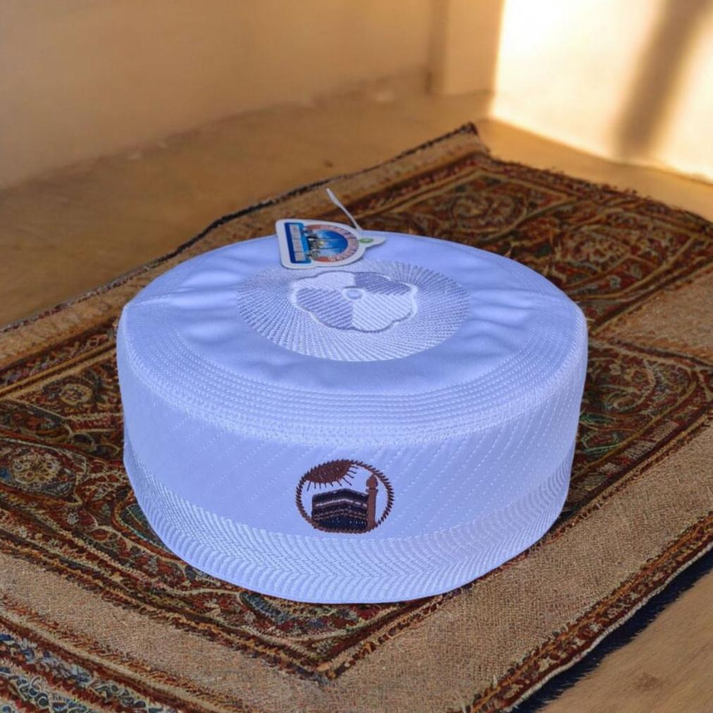 BESTPROMO peci madinah bugis original bahan premium/ peci putih umroh dan haji dewasa