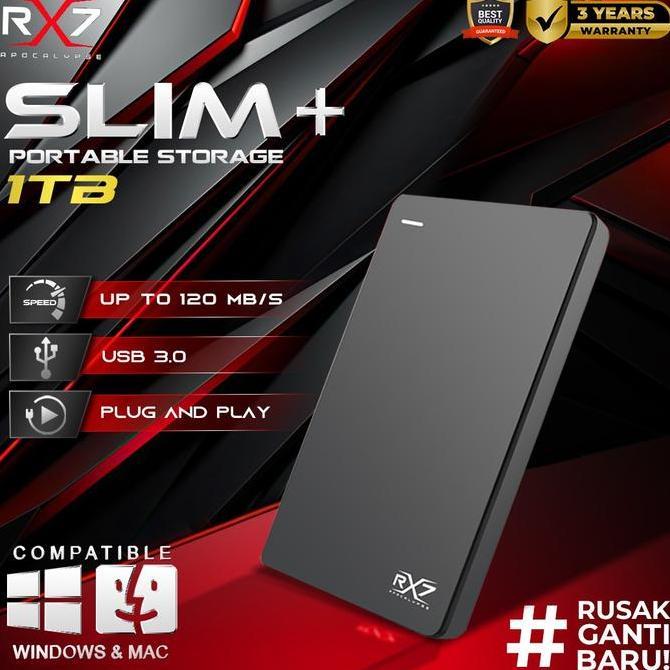 HDD EXTERNAL BACKUP SLIM+ RX7 1TB / HDD EXPANSION SLIM+ RX7 1TB RESMI