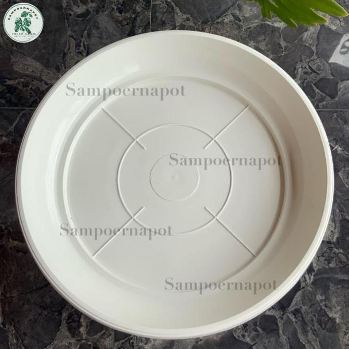 Abcd- Tatakan Alas Pot Bunga 40 Putih Diameter 36Cm Untuk Pot 40Cm - Putih