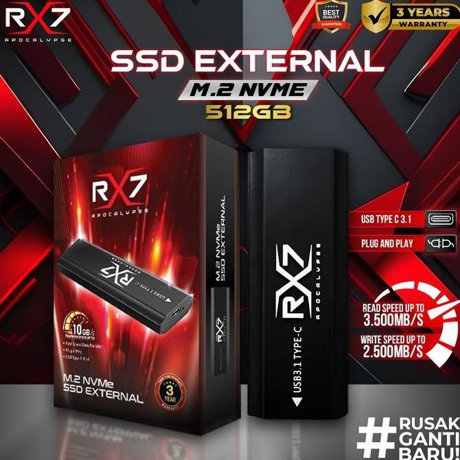 SSD M2 NVME EXTERNAL 512GB RX7 / ENCLOSURE M2 NVME + M2 NVME 512GB RX7